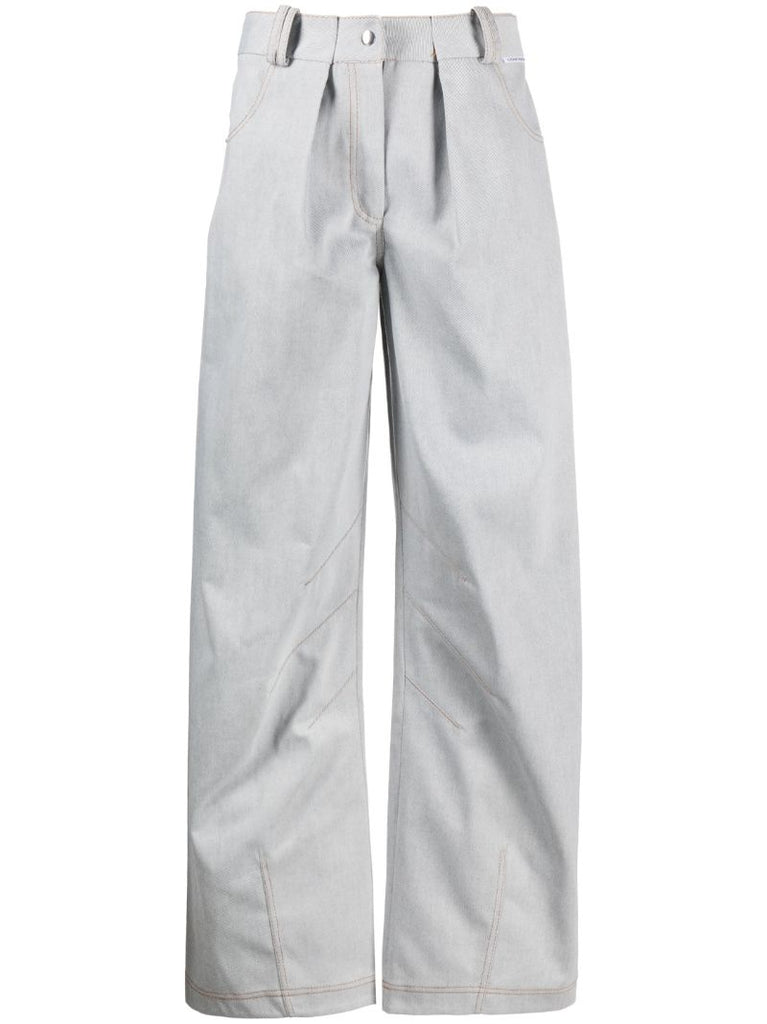 Blue Wide-leg Cotton Jeans