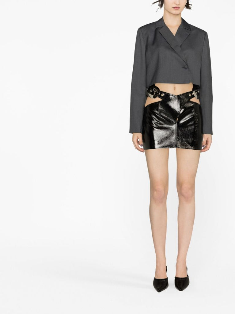 Black Cut-out Mini Skirt