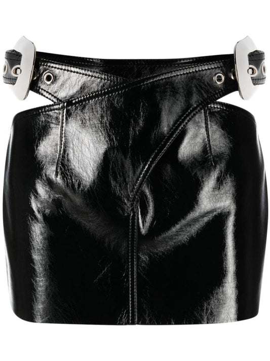Black Cut-out Mini Skirt