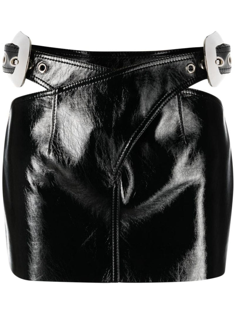 Black Cut-out Mini Skirt