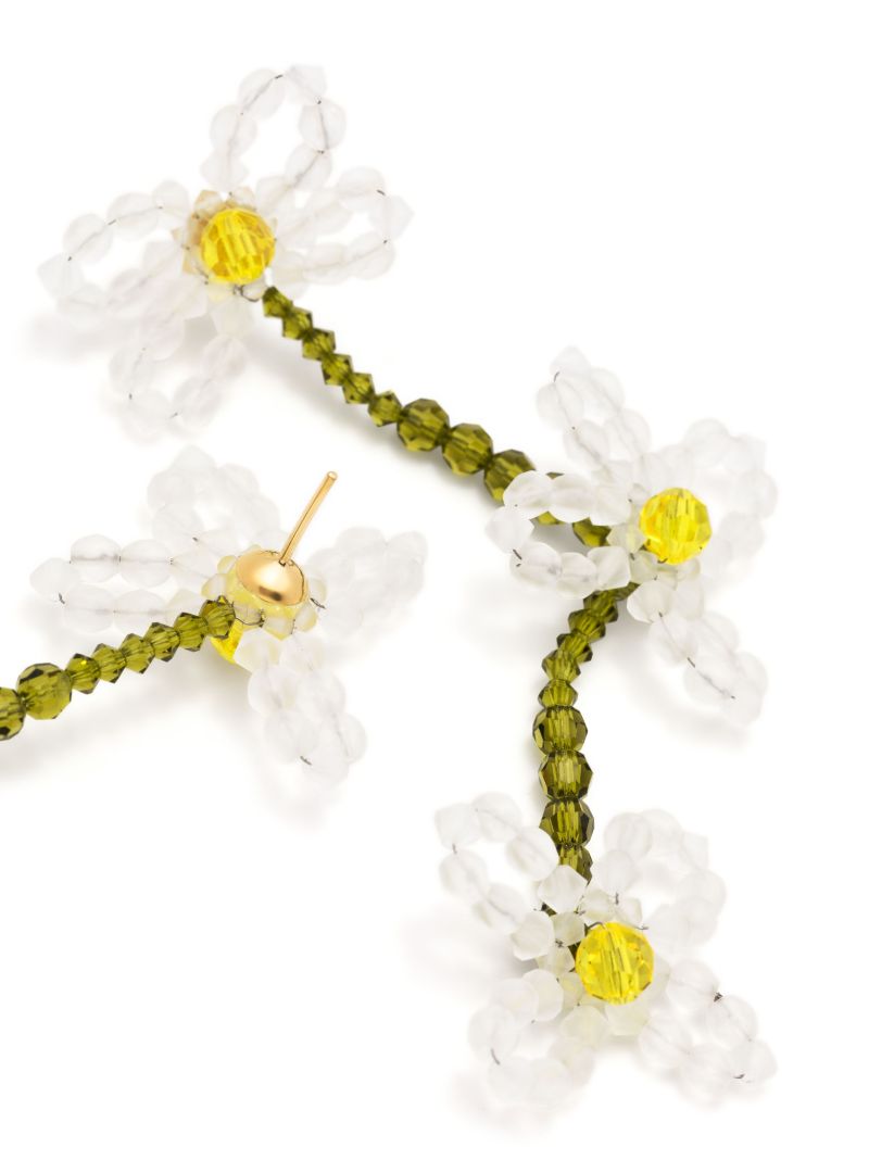 White Three Tiered Daisy Earrings