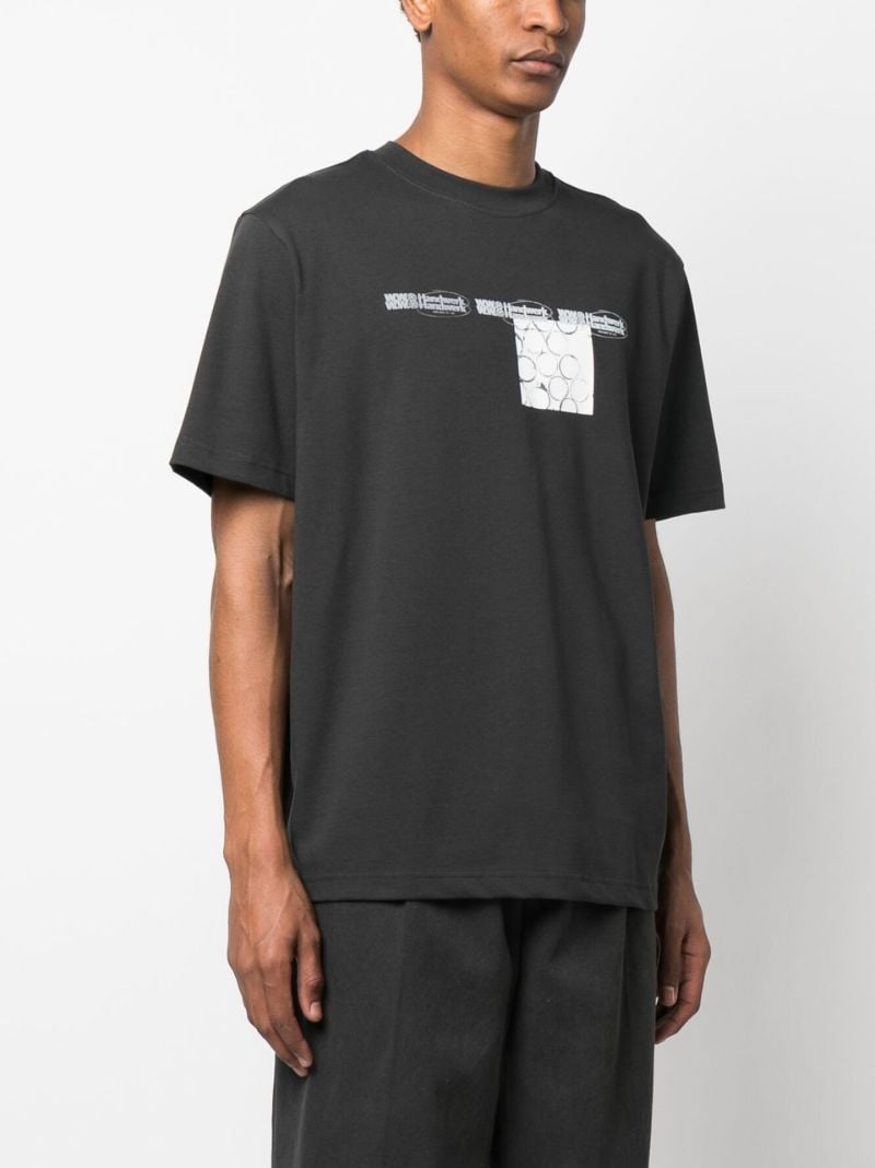 Grey Haider Texture Cotton T-shirt