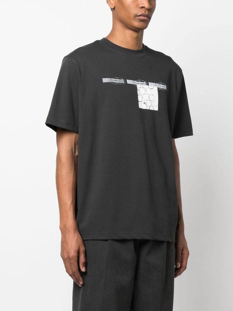 Grey Haider Texture Cotton T-shirt