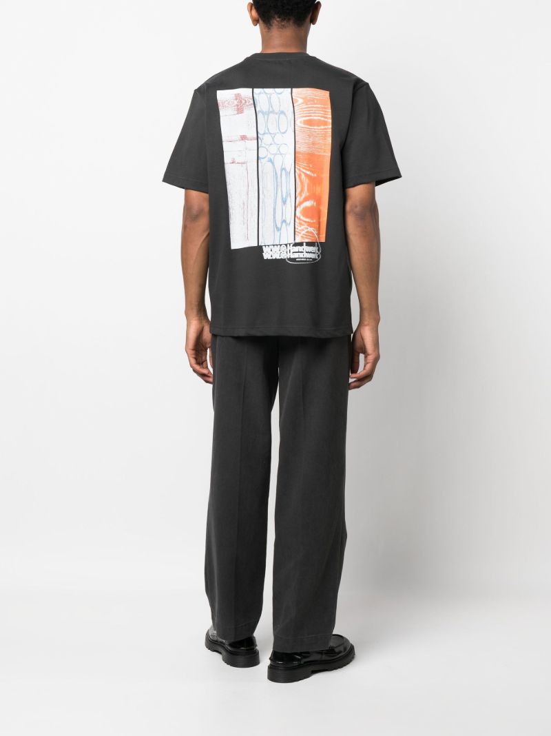 Grey Haider Texture Cotton T-shirt