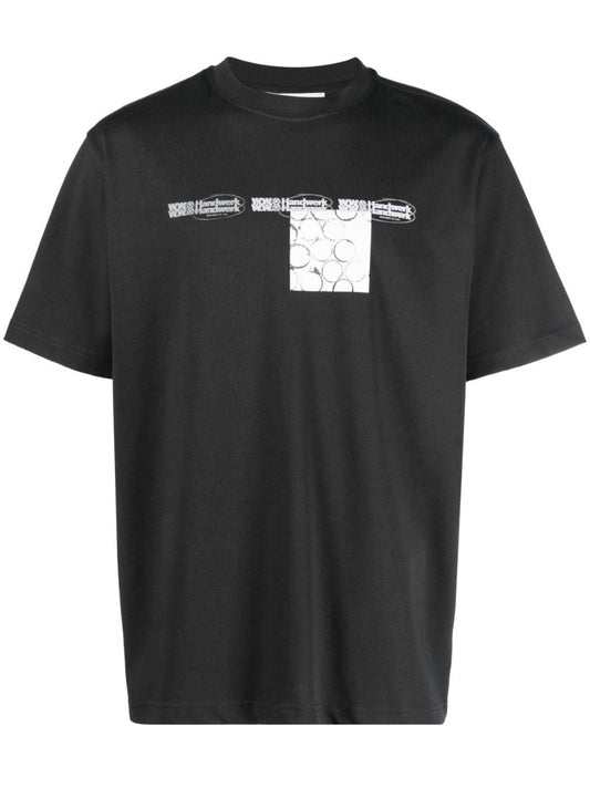 Grey Haider Texture Cotton T-shirt