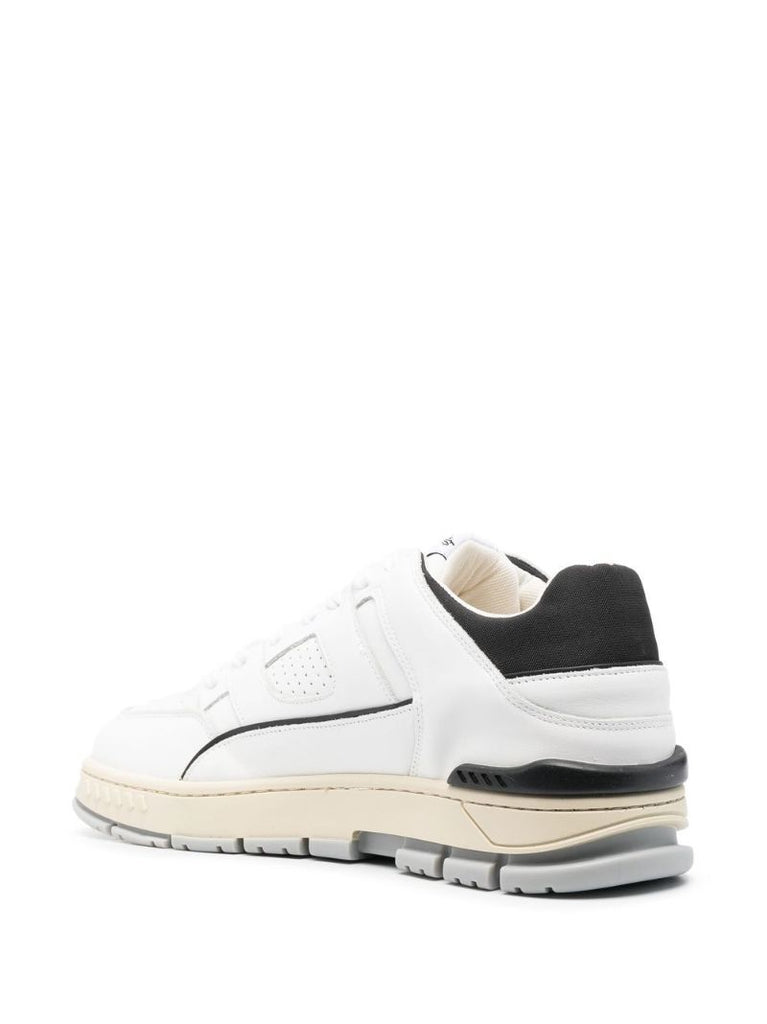 White Area Leather Sneakers