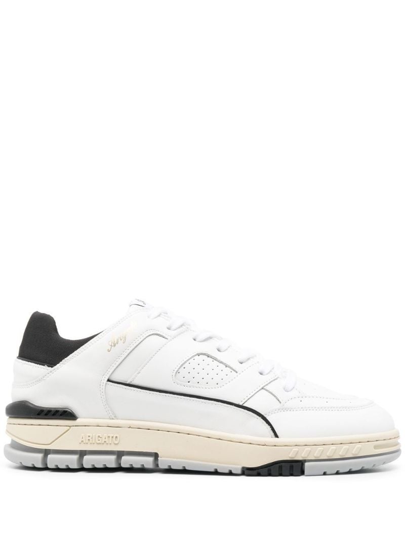 White Area Leather Sneakers