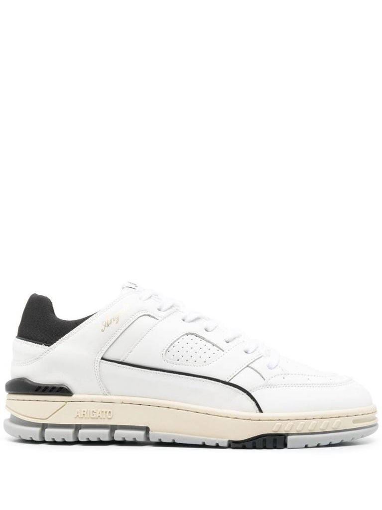 White Area Leather Sneakers