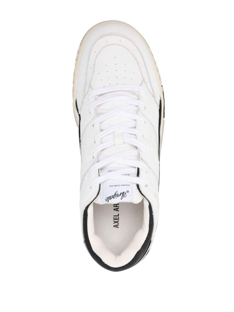 White Area Leather Sneakers