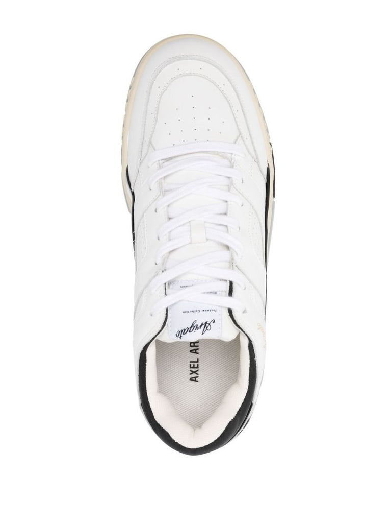 White Area Leather Sneakers