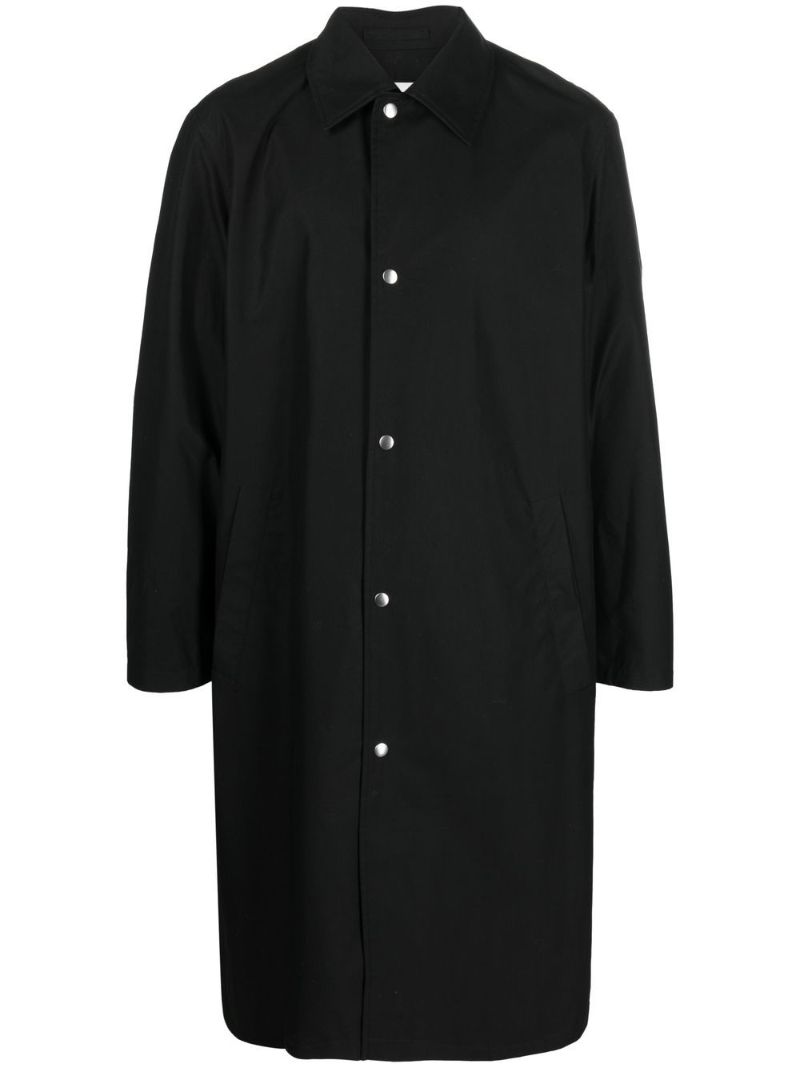 Black Logo Print Trench Coat
