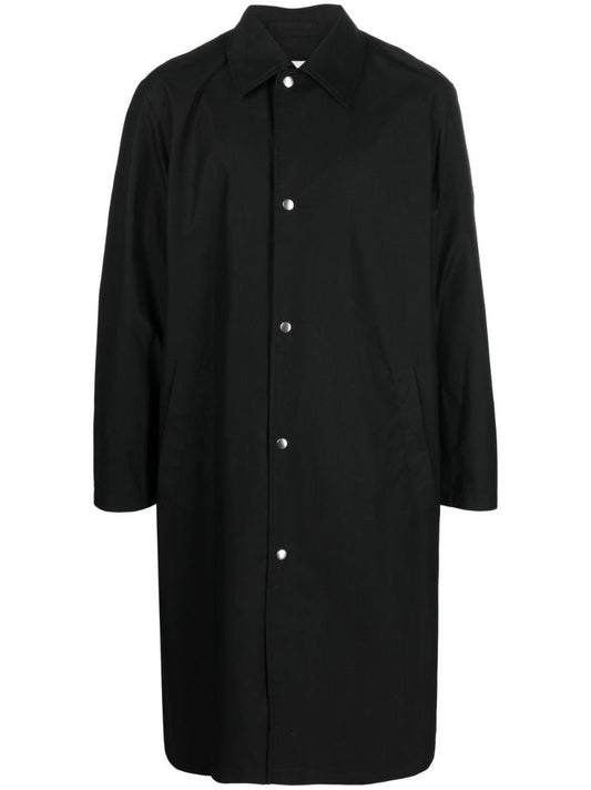 Black Logo Print Trench Coat