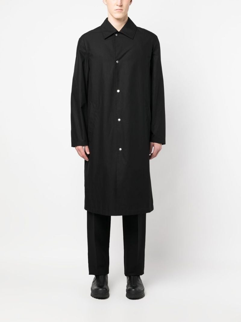 Black Logo Print Trench Coat
