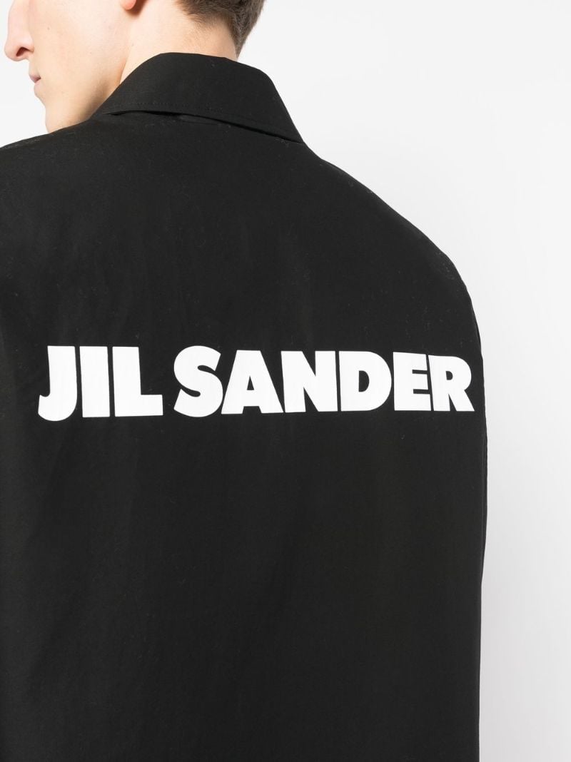 Black Logo Print Trench Coat