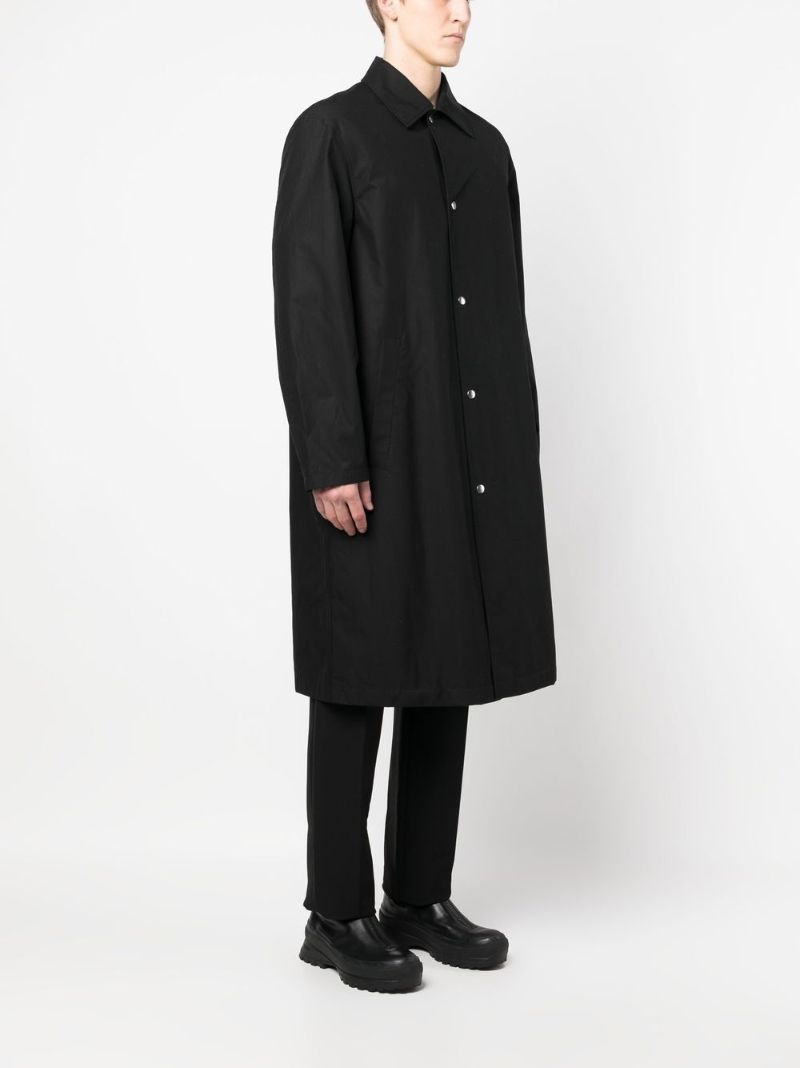Black Logo Print Trench Coat