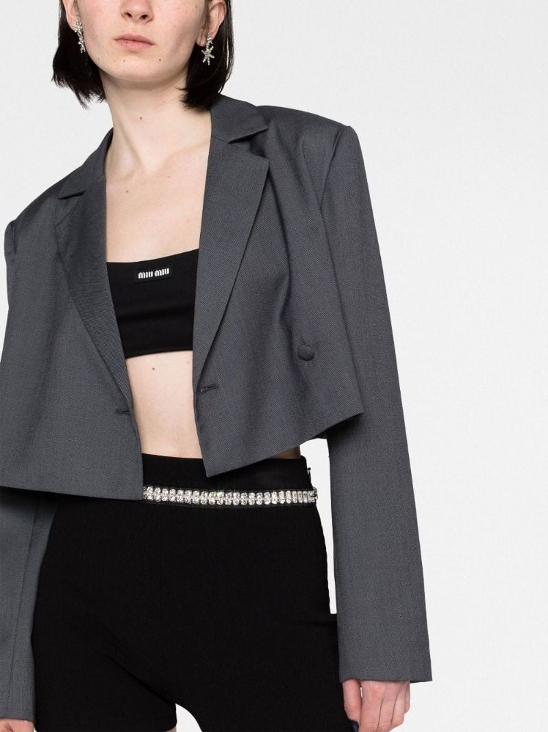 Black Logo Patch Crop Top