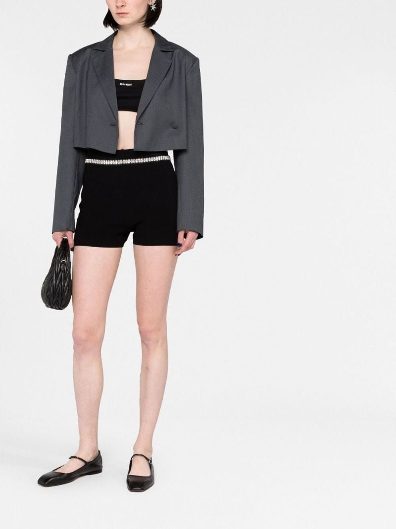 Black Logo Patch Crop Top