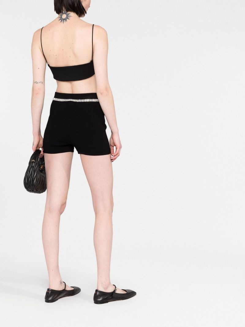 Black Logo Patch Crop Top