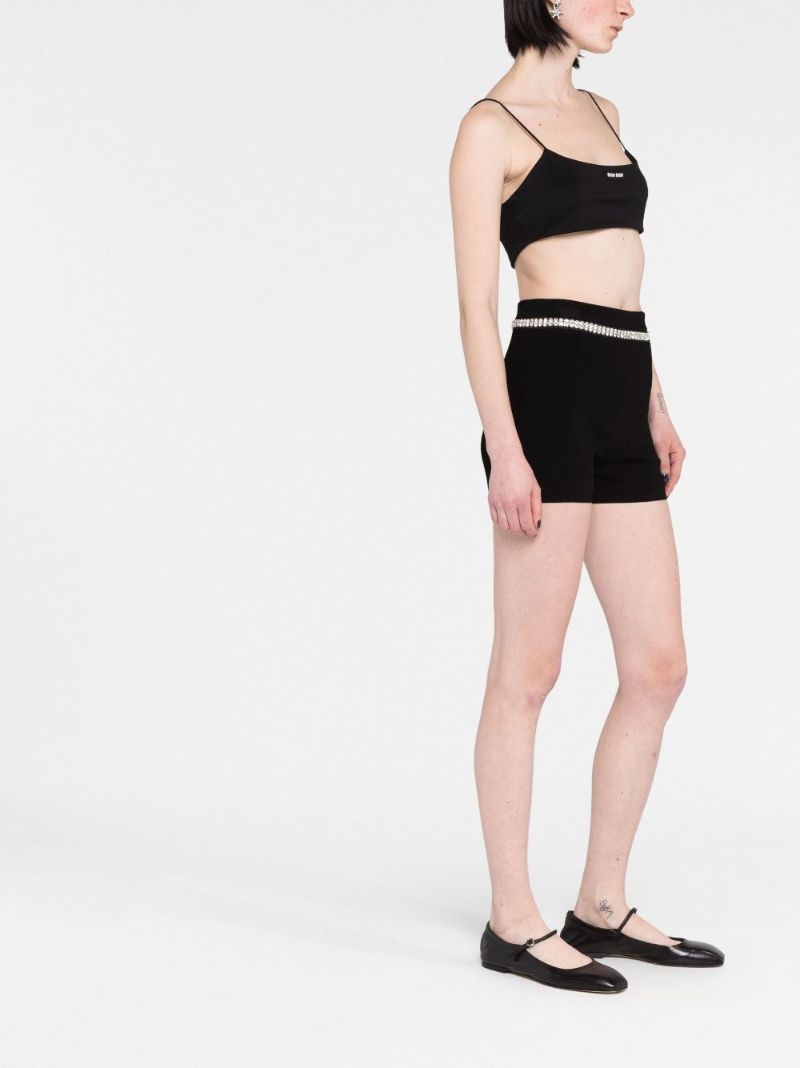 Black Logo Patch Crop Top
