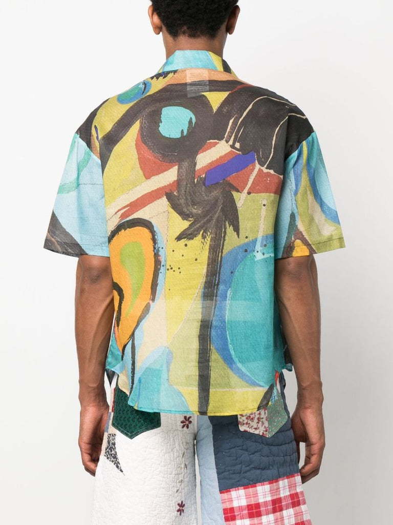 Blue Solciale Bowling Shirt