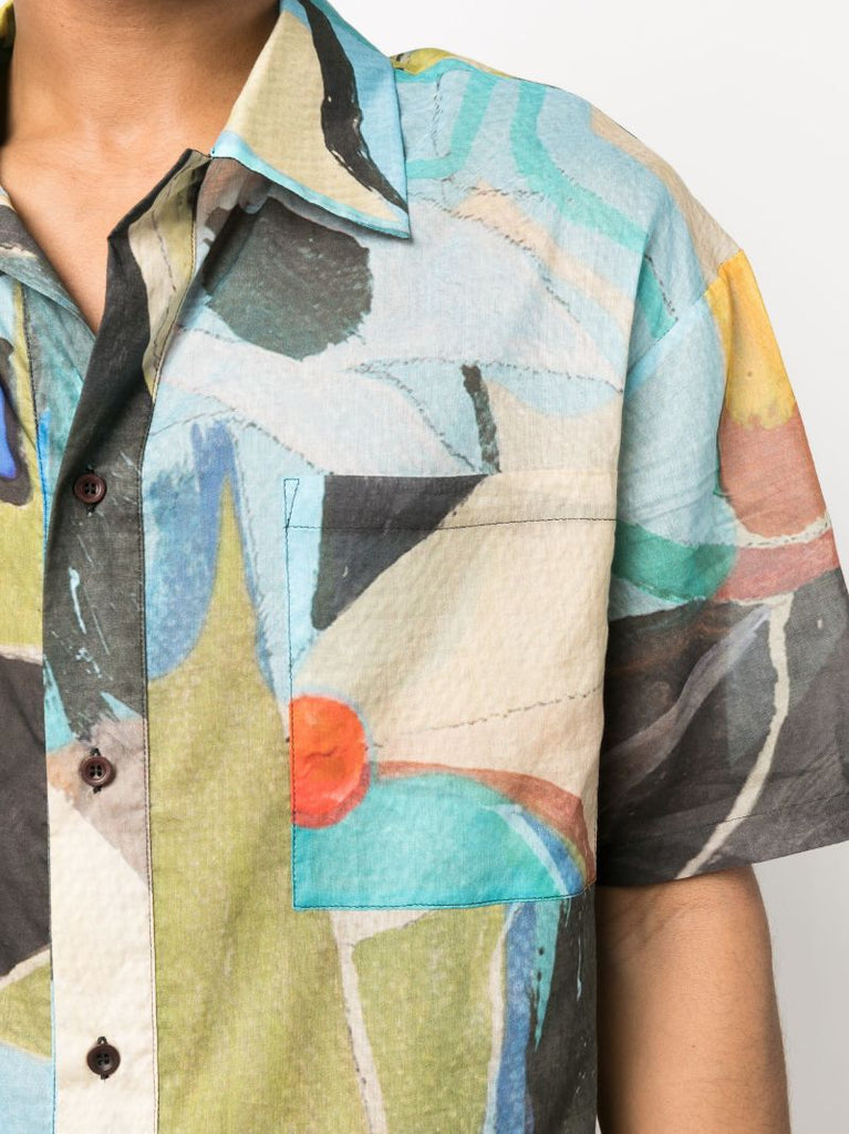 Blue Solciale Bowling Shirt