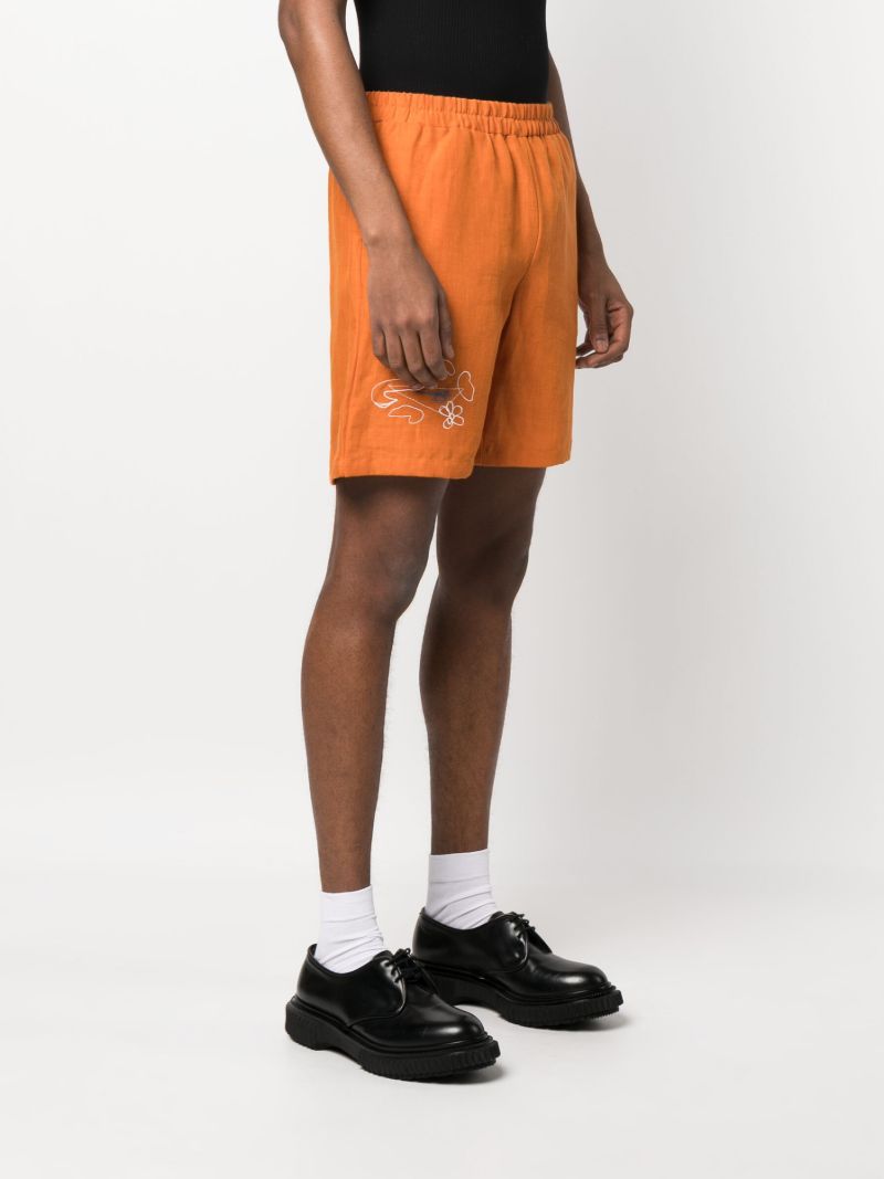 Orange Legacy Embroidered Shorts