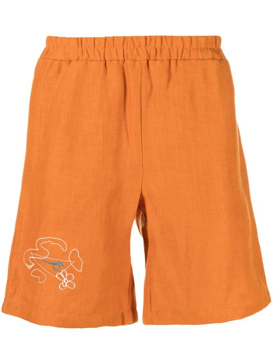 Orange Legacy Embroidered Shorts