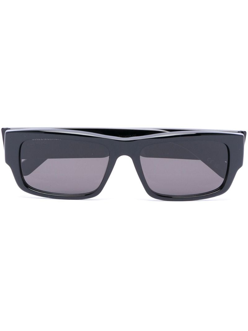Black Logo Slim Sunglasses