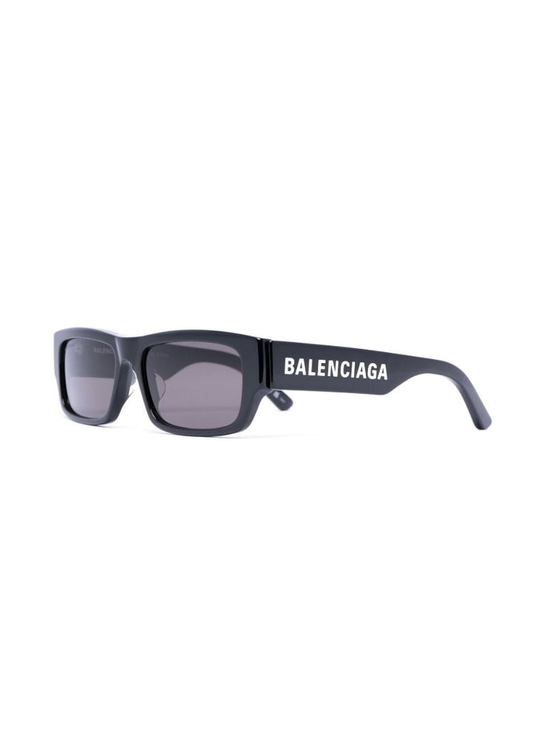 Black Logo Slim Sunglasses