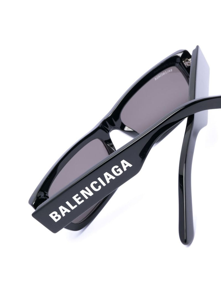 Black Logo Slim Sunglasses