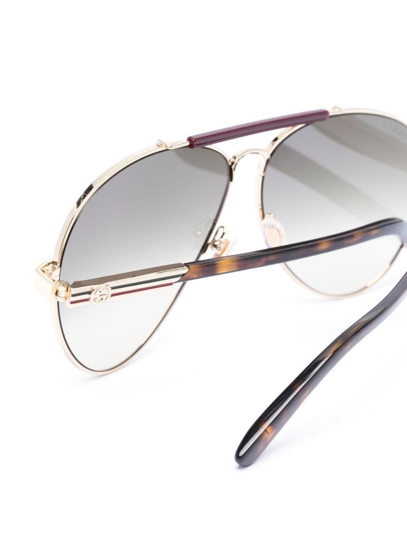 Gold-tone Web Stripe Pilot Sunglasses