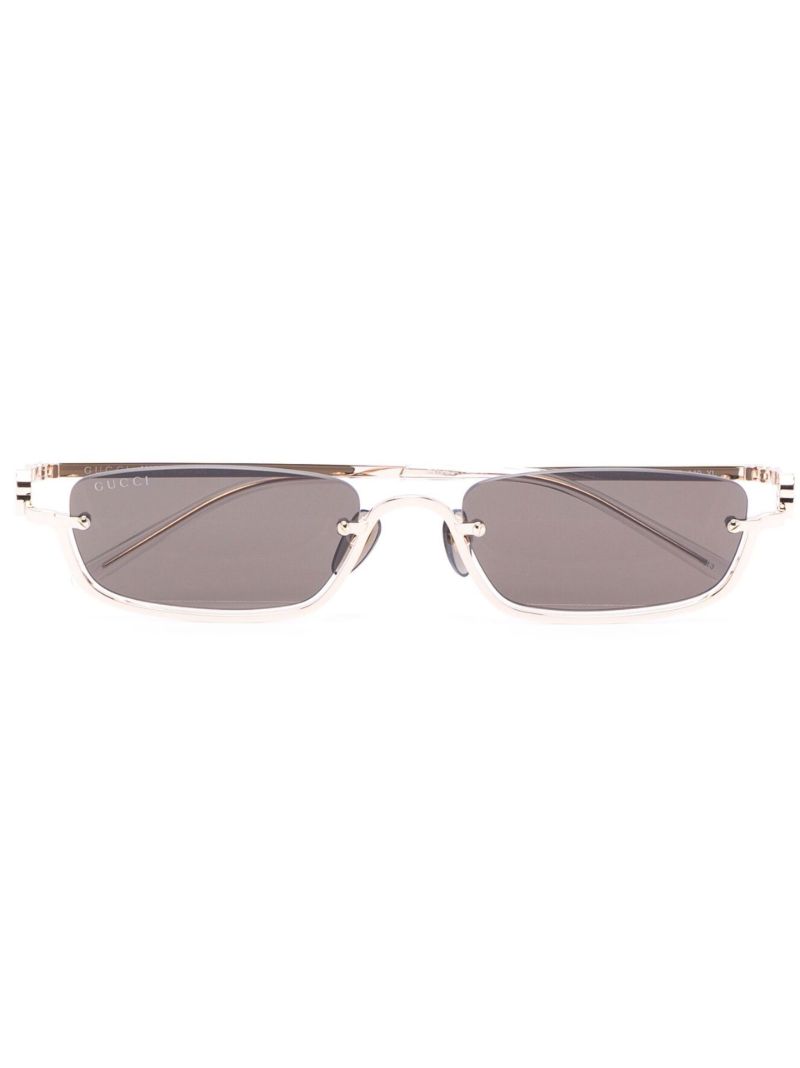 Gold-tone Slim Rectangular Frame Sunglasses