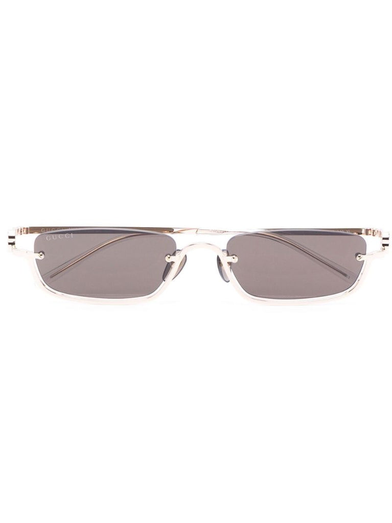Gold-tone Slim Rectangular Frame Sunglasses