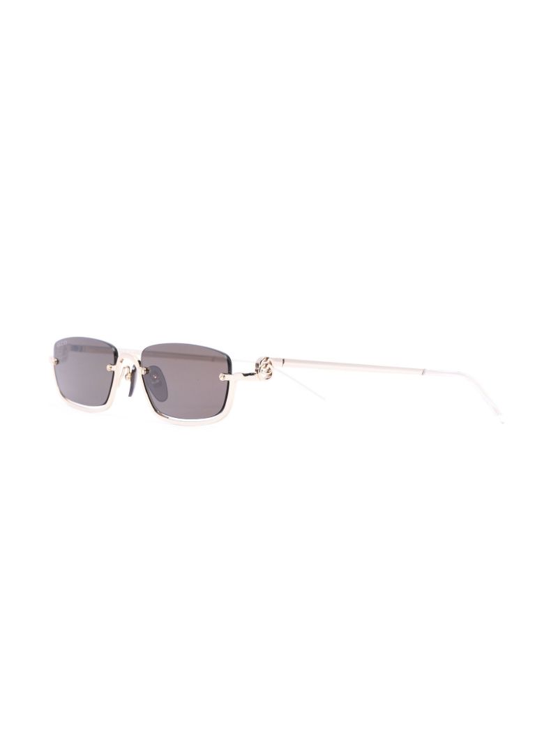 Gold-tone Slim Rectangular Frame Sunglasses