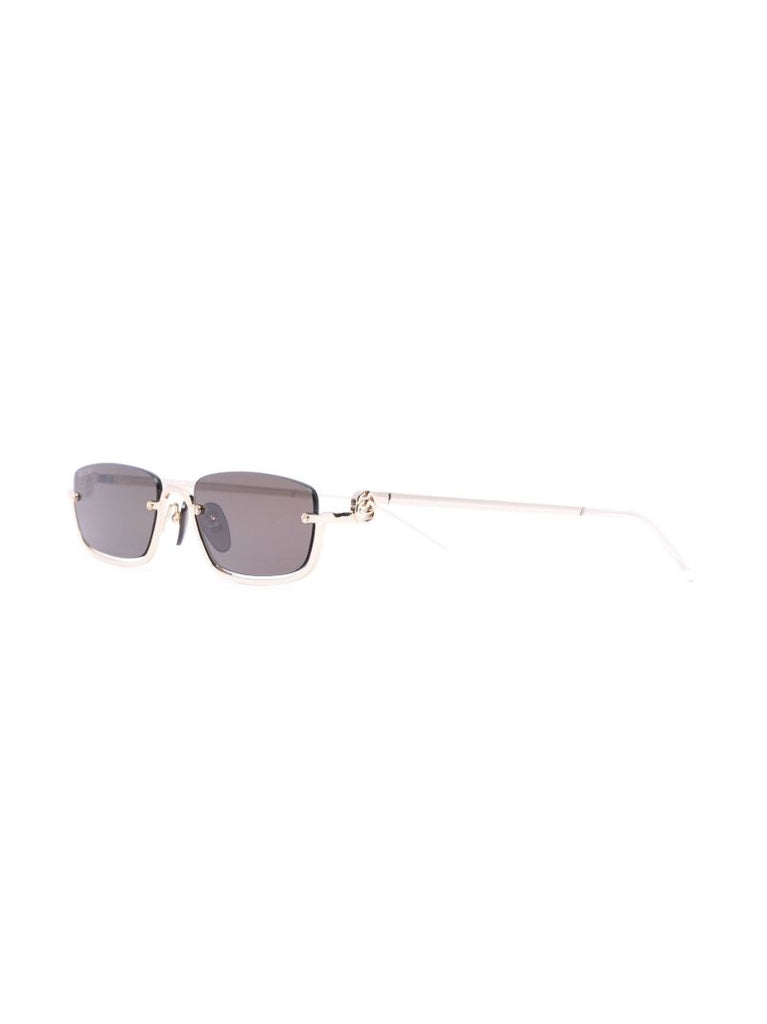 Gold-tone Slim Rectangular Frame Sunglasses