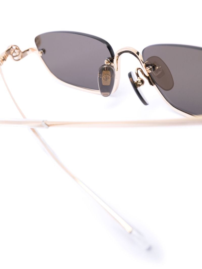 Gold-tone Slim Rectangular Frame Sunglasses