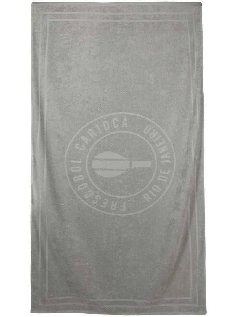 Grey Logo Print Towel