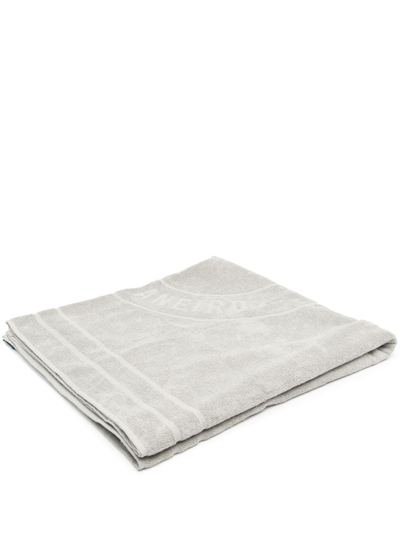 Grey Logo Print Towel