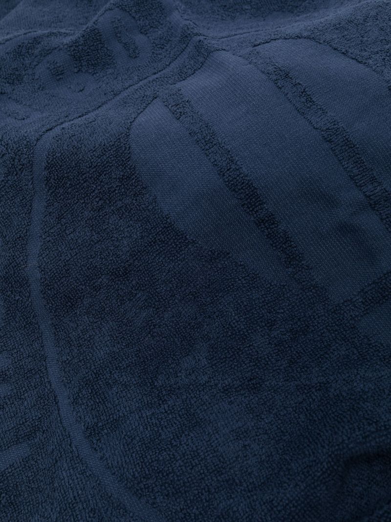 Blue Logo-jacquard Cotton Towel