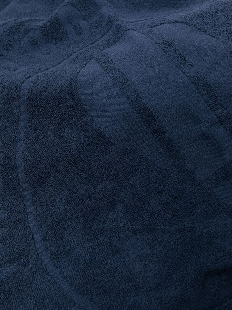 Blue Logo-jacquard Cotton Towel