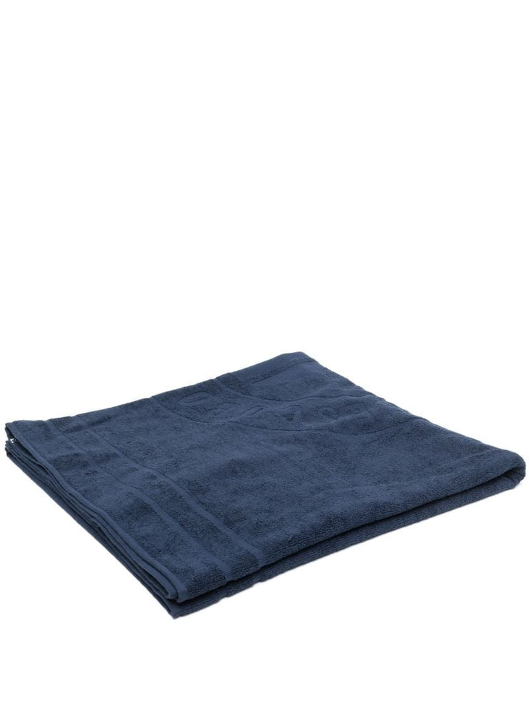 Blue Logo-jacquard Cotton Towel