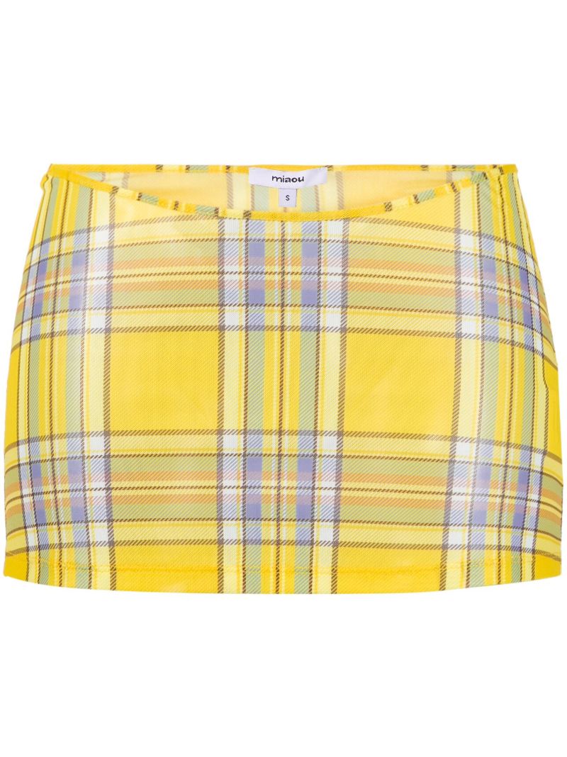 Yellow Dion Checked Mini Skirt