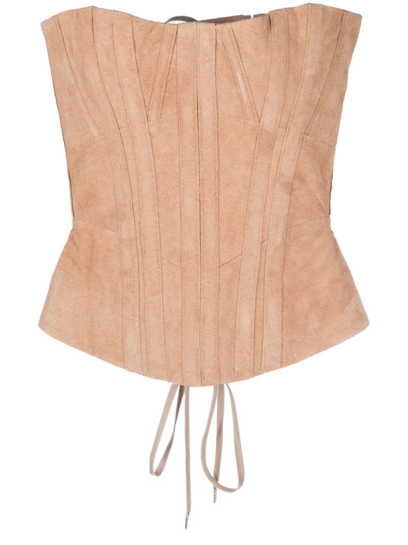 Pink Daith Suede Corset Top