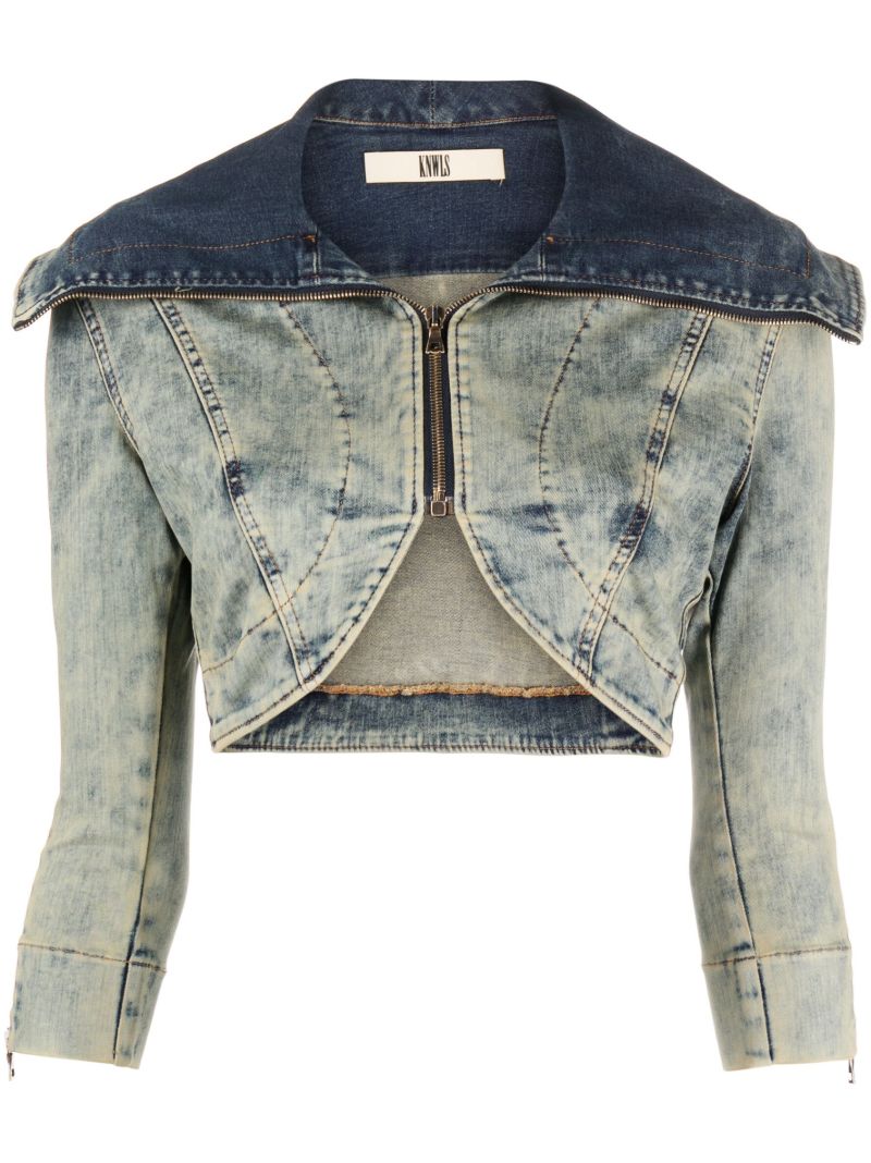 Blue Lyra Cropped Denim Jacket