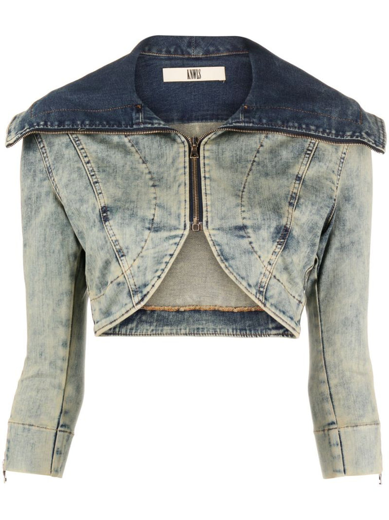 Blue Lyra Cropped Denim Jacket