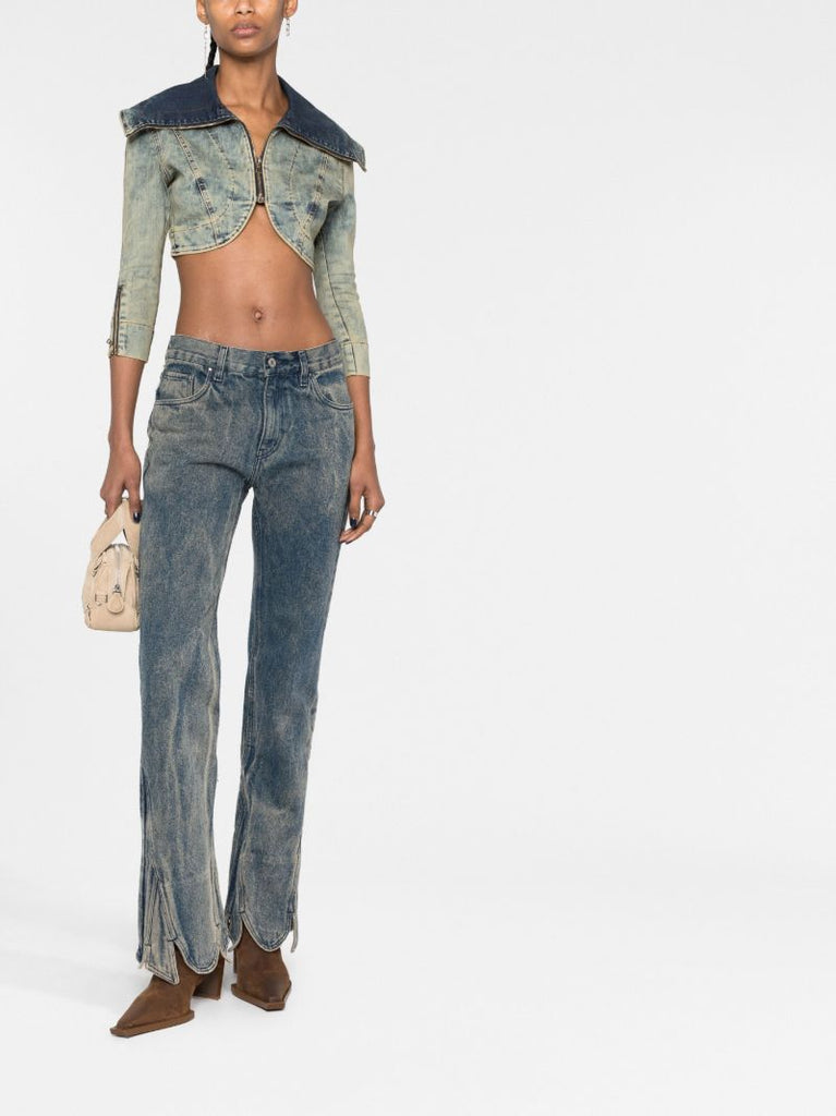 Blue Lyra Cropped Denim Jacket