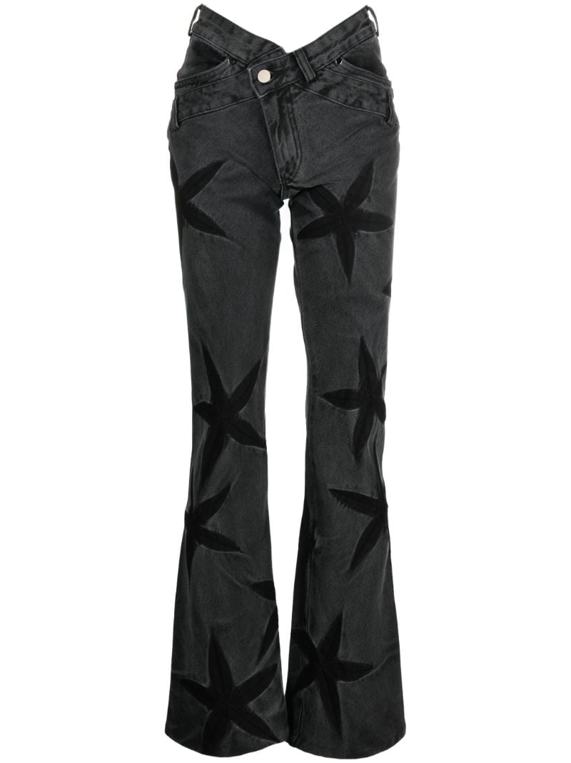 Black Night Flower Jeans