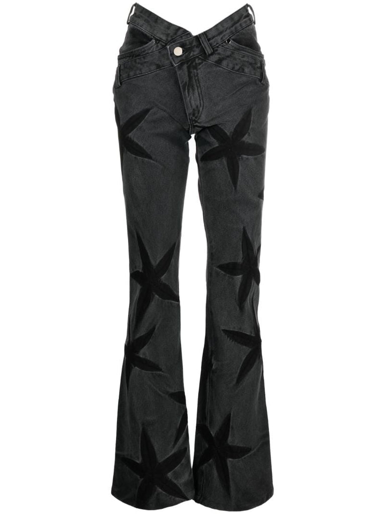 Black Night Flower Jeans