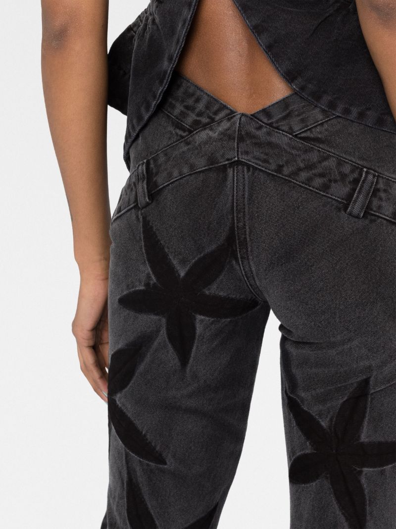 Black Night Flower Jeans