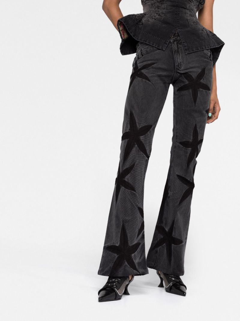 Black Night Flower Jeans